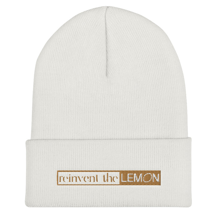 Reinvent the Lemon Embroidered Cuffed Beanie