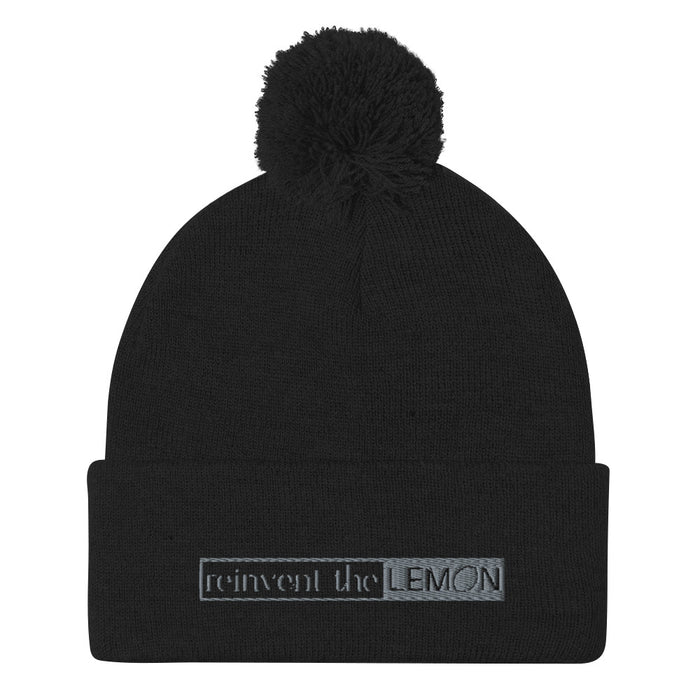 Reinvent the Lemon Embroidered Pom-Pom Beanie