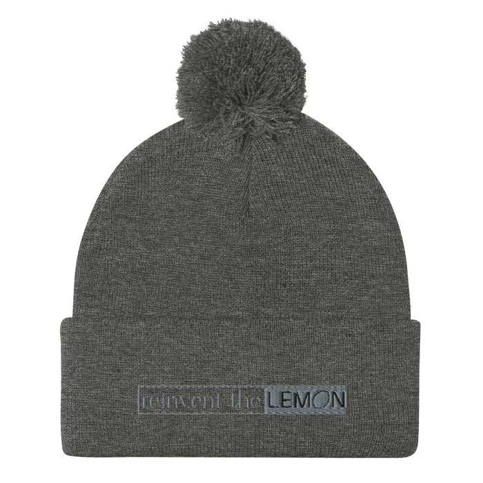 Reinvent the Lemon Embroidered Pom-Pom Beanie