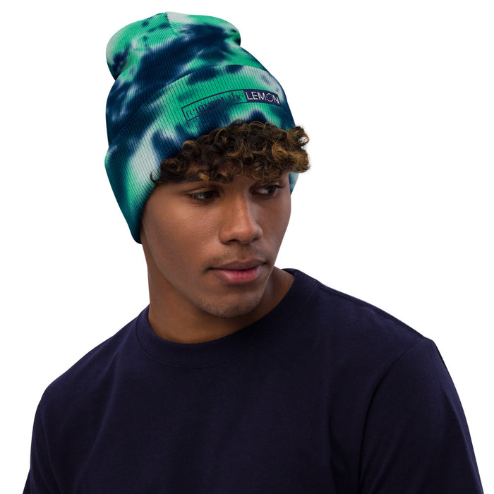 Reinvent the Lemon Embroidered Tie-dye beanie